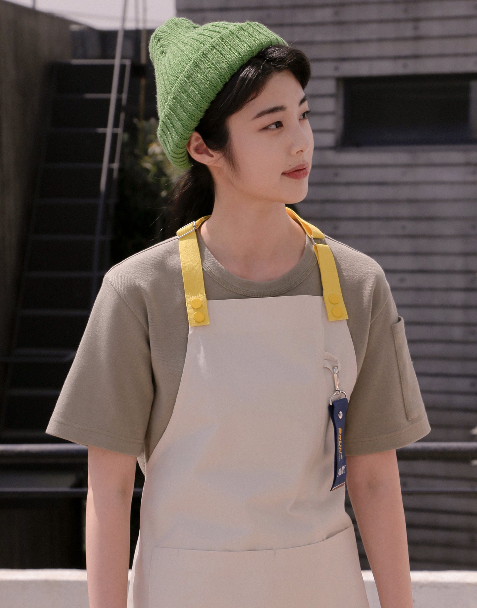 Oxford PK oversize round T-shirt #AT1998 Khaki