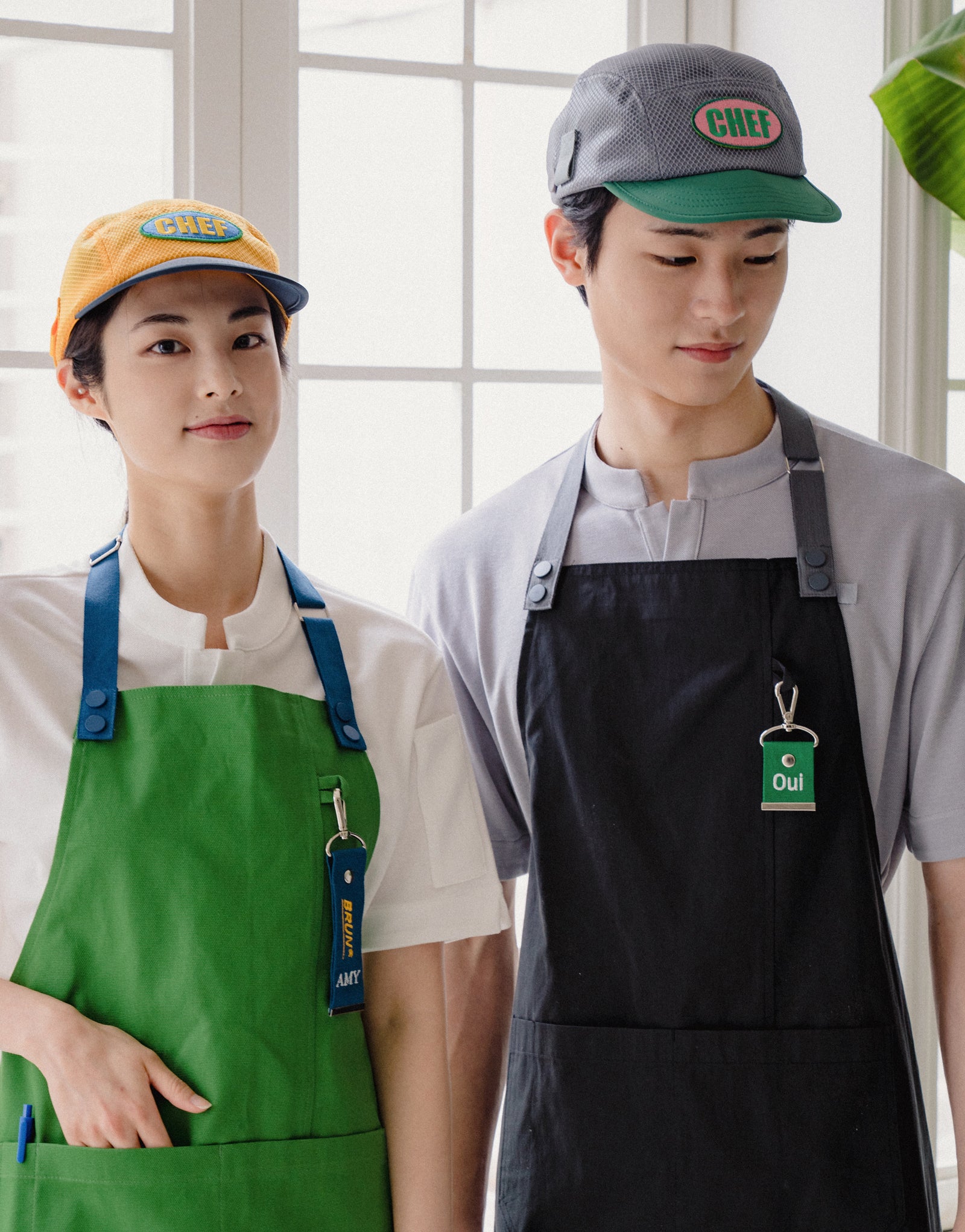 All mesh pencil holder camp cap #AH1994 Cement + Clover green