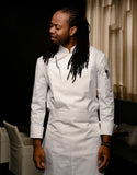 Back side cooling stretch chef coat #AJ1945 White