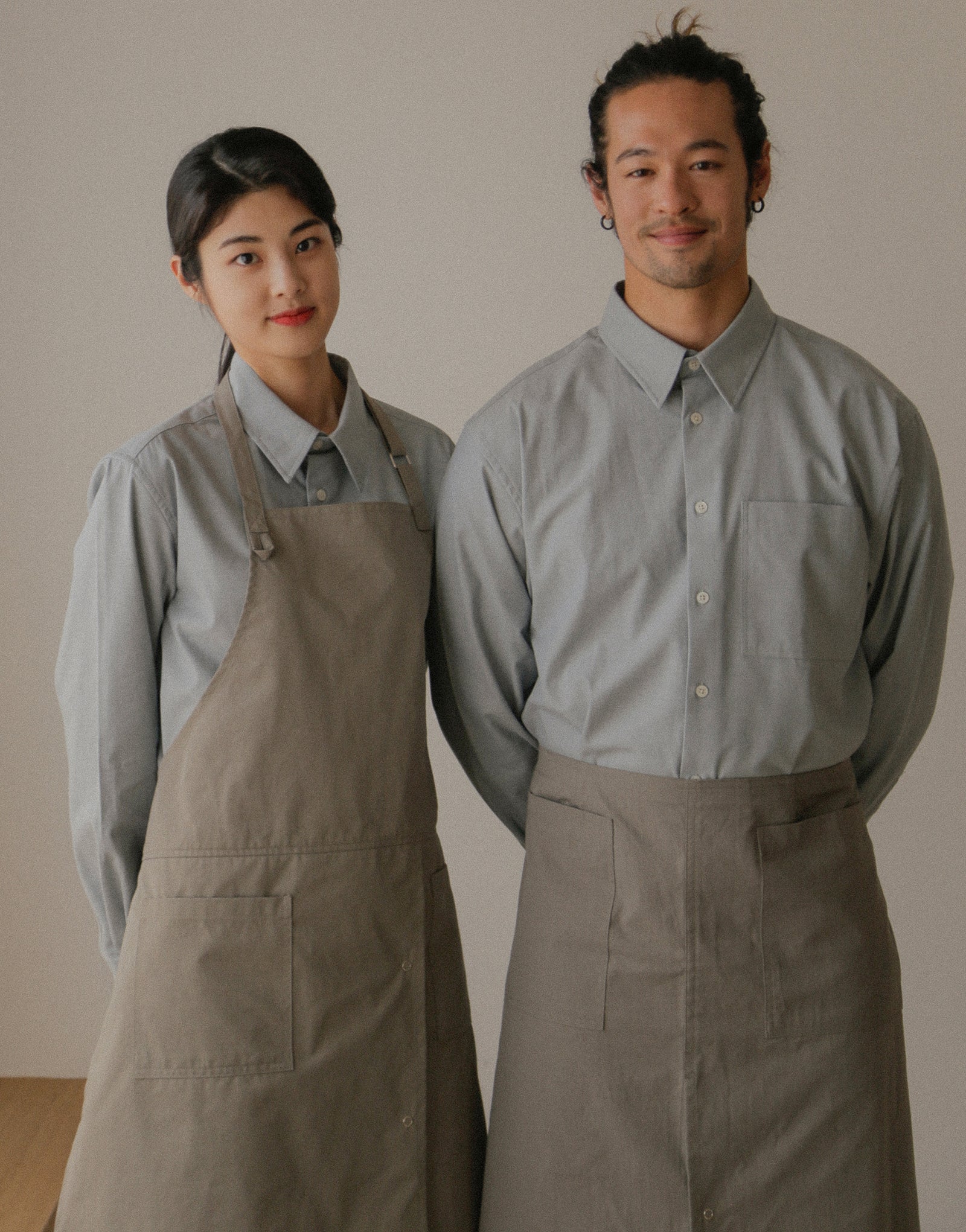 Oxford natural washing loose fit shirt #AS1989 Grey blue