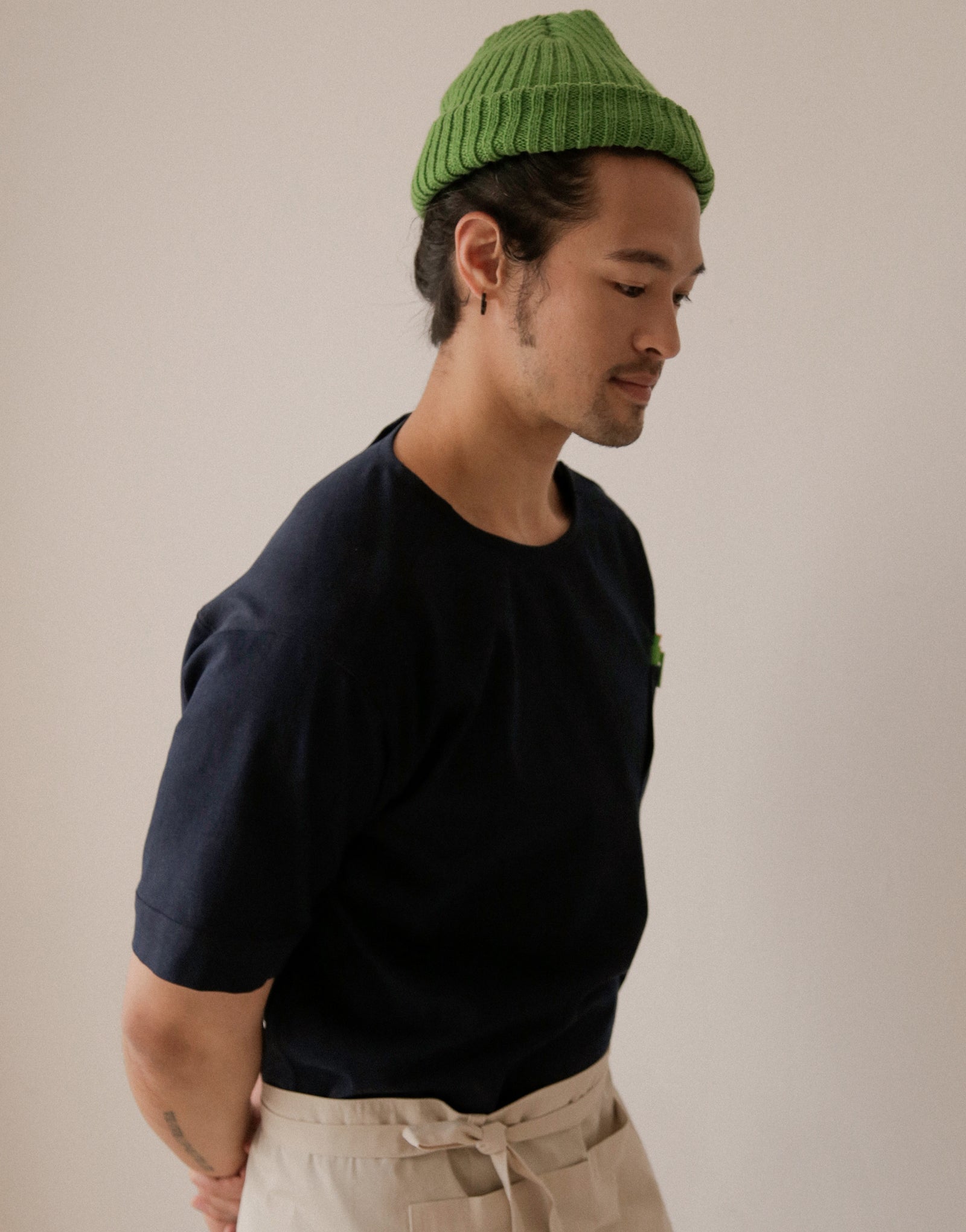 Denim cool half sleeve chef shirts #AJ2002