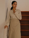 Front slit big pocket waist apron 32" #AA2003 Beige