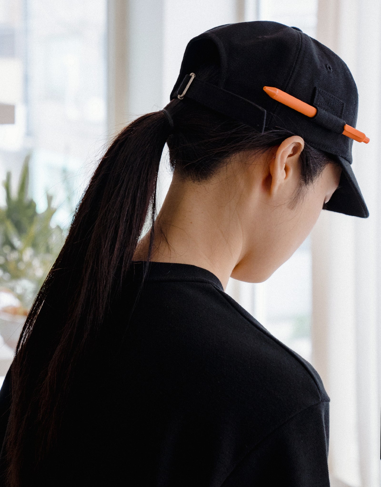 Oxford pencil holder cotton ball cap #AH1995 Black