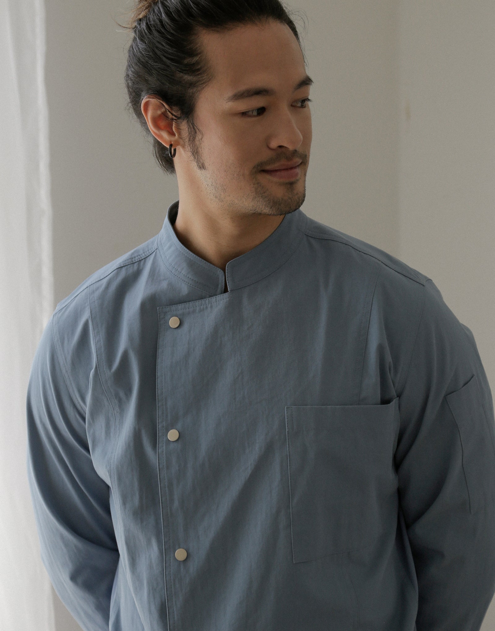 Blue hour side mesh chef coat #AJ1988