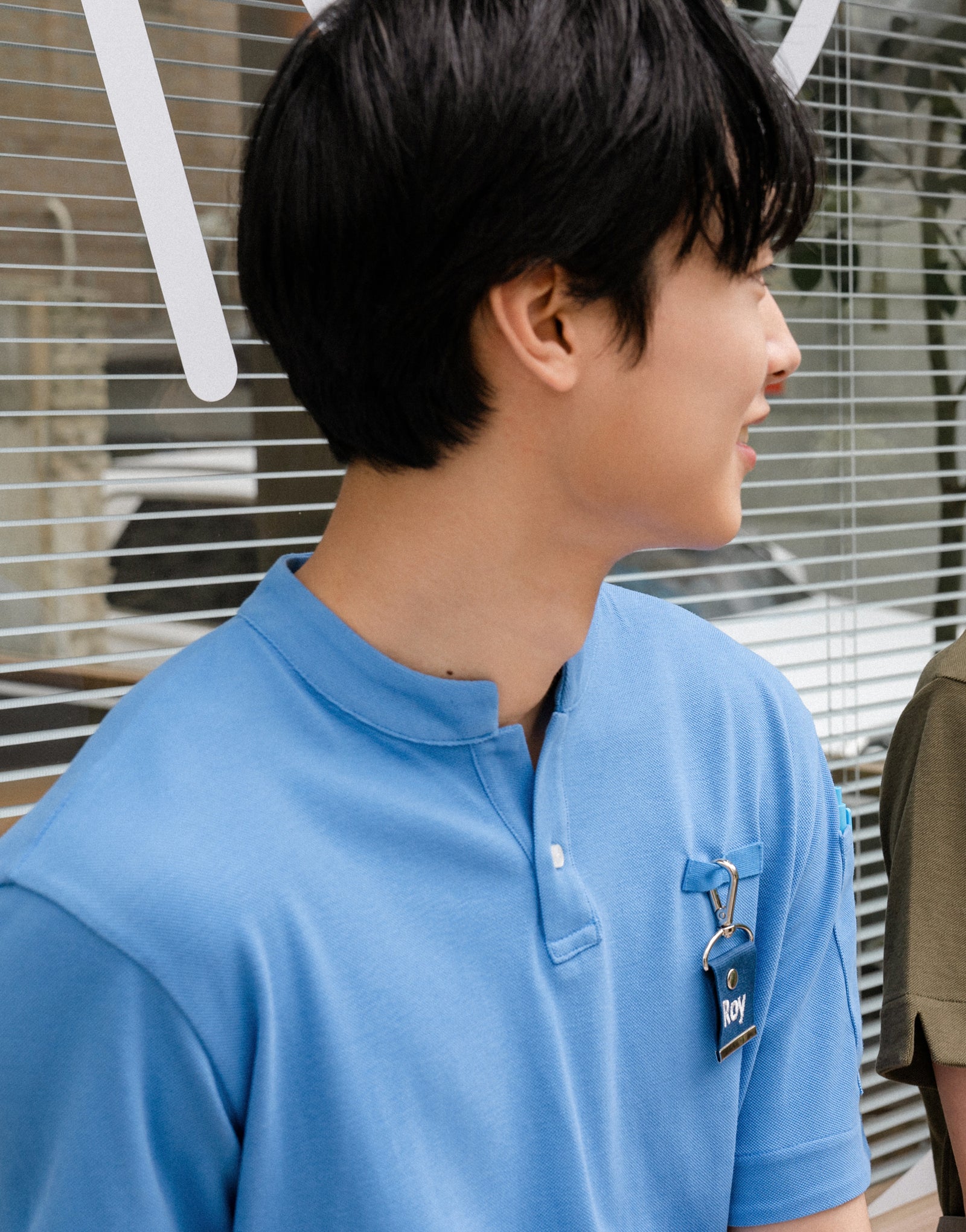 China kara one button PK T-shirt #AT1997 Water blue