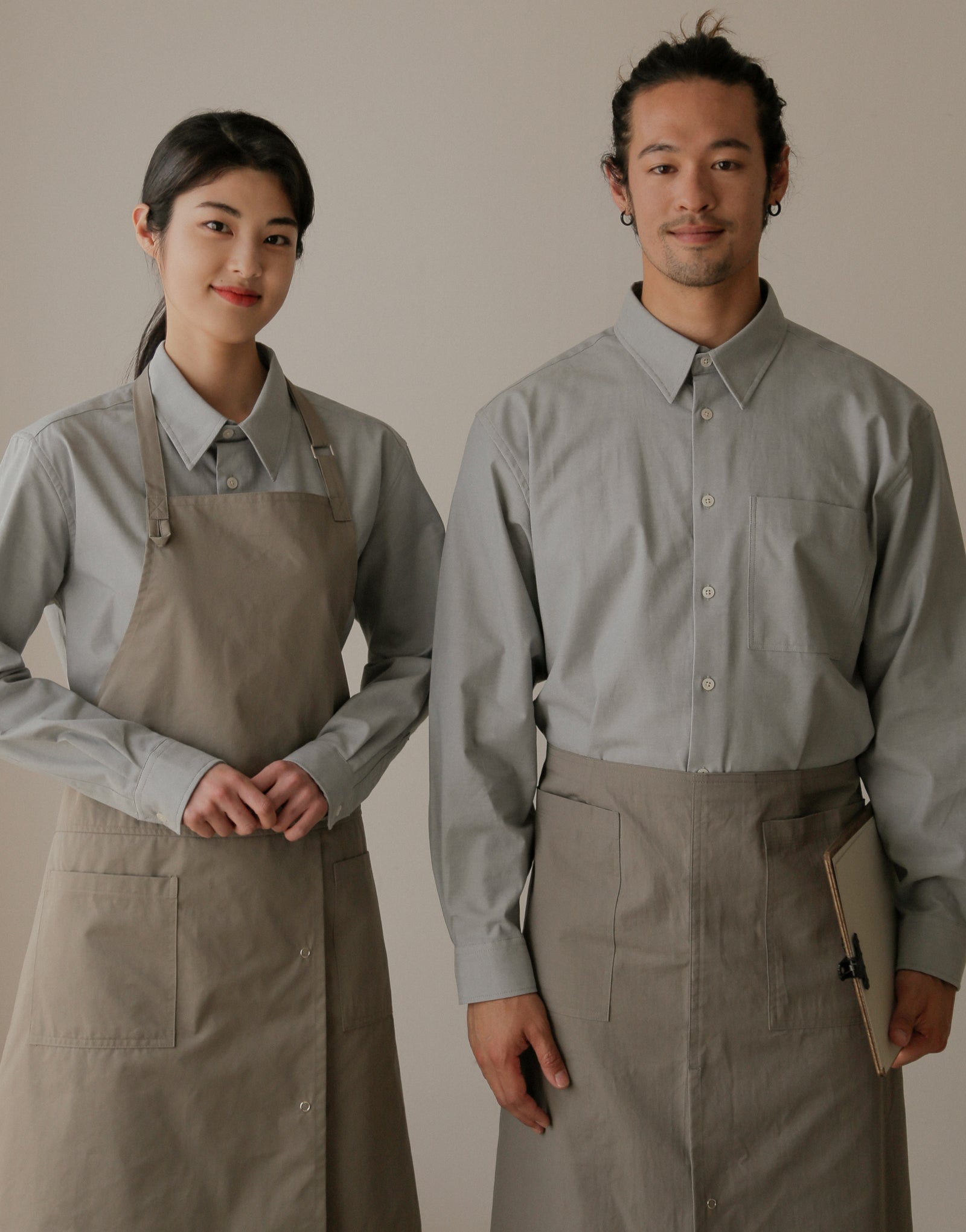 MOI Front slit waist apron #AA2004 Light Khaki
