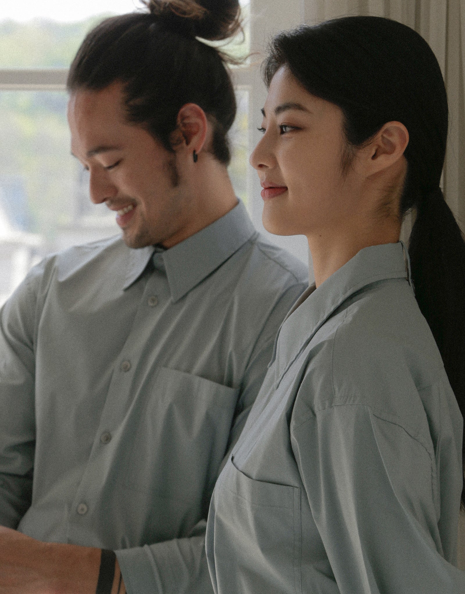 Loose fit cotton capri sleeves shirt #AS1993 Mint