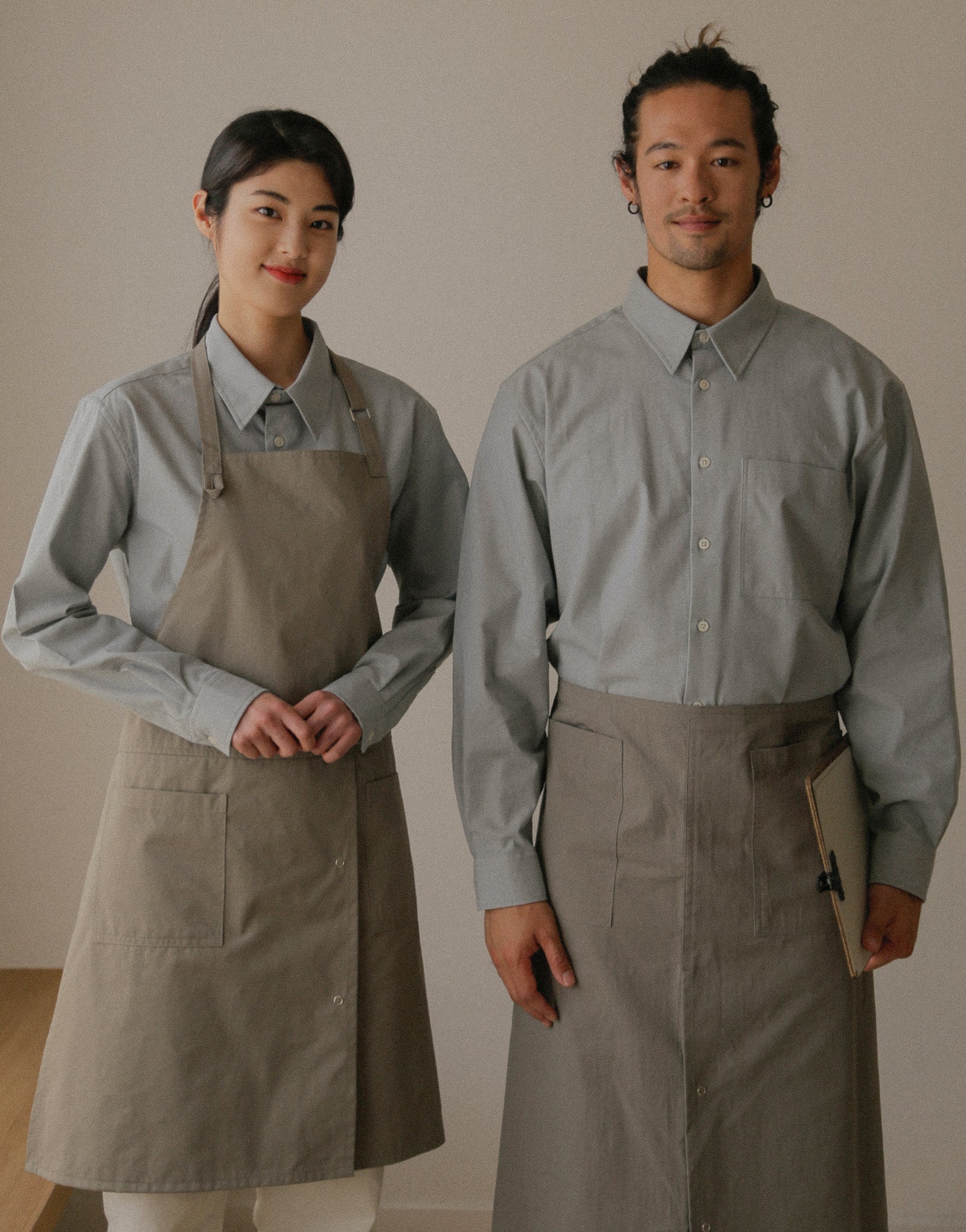 Oxford natural washing loose fit shirt #AS1989 Grey blue