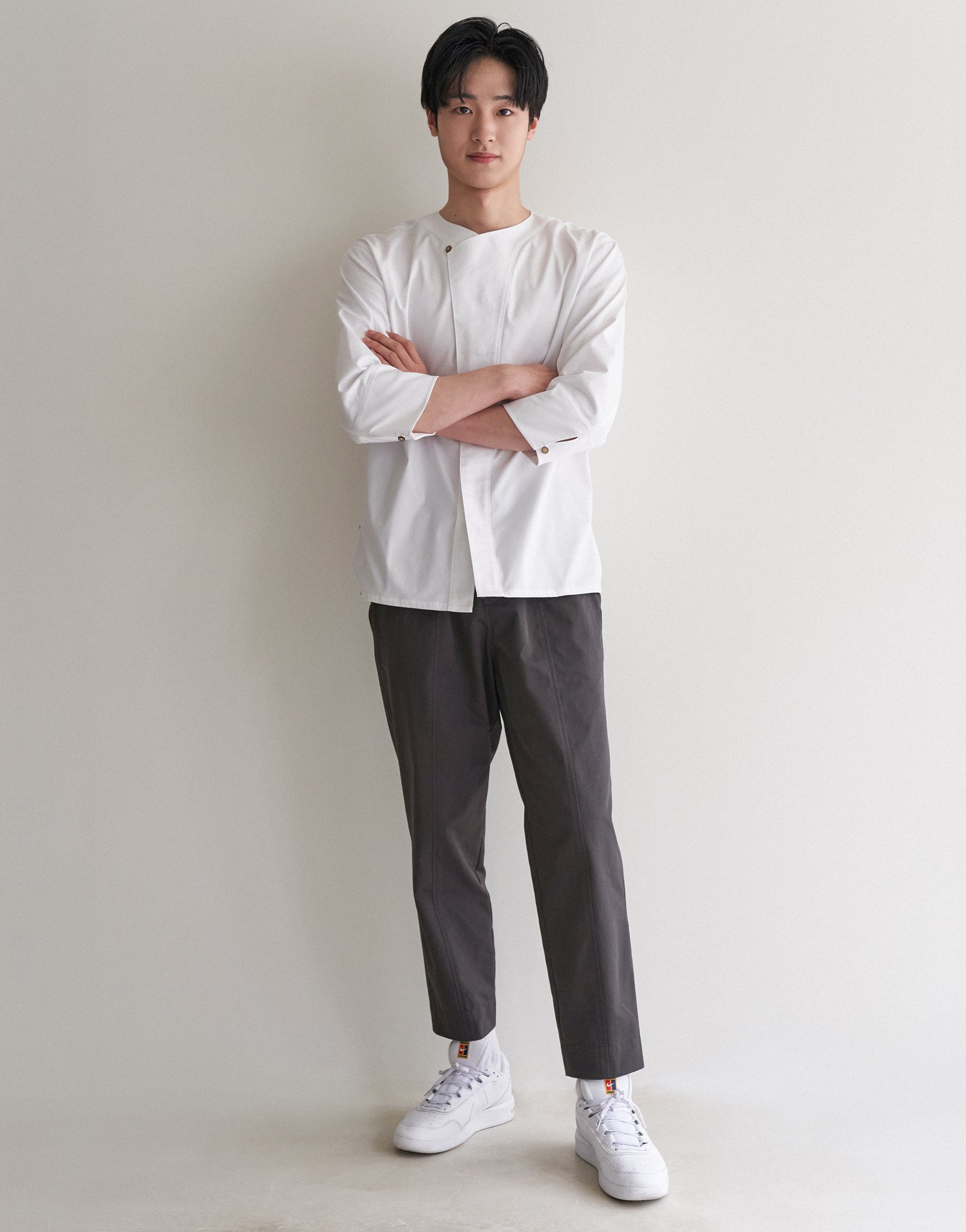 Drawstring tapered leg chef pants #AP1999 Dark grey