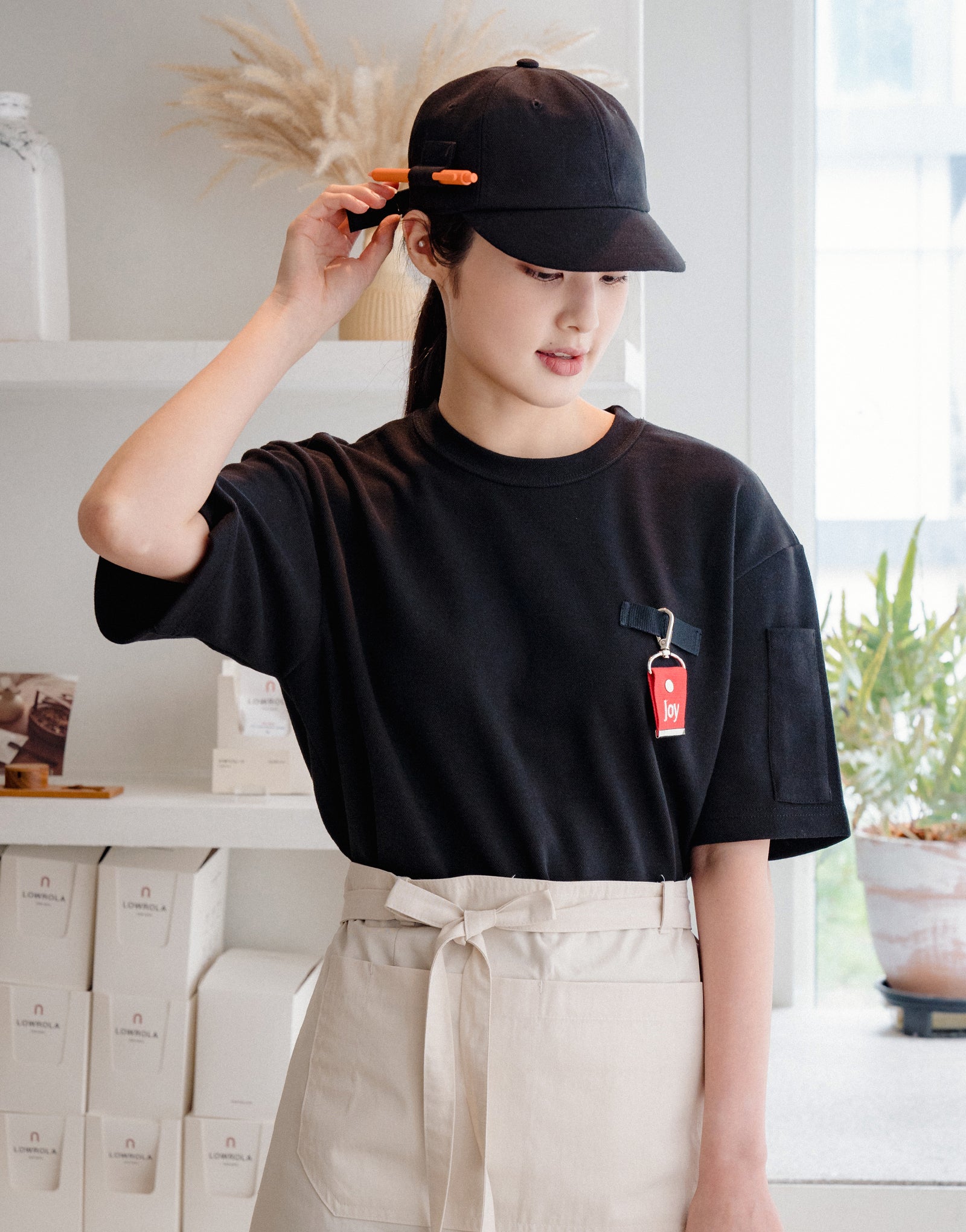 Oxford pencil holder cotton ball cap #AH1995 Black