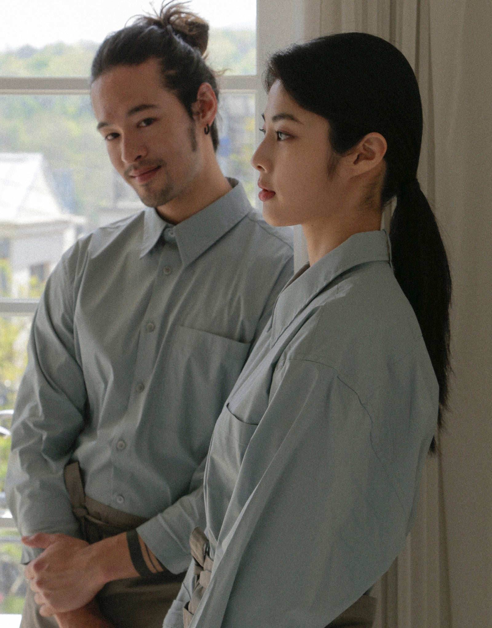 Loose fit cotton capri sleeves shirt #AS1993 Mint