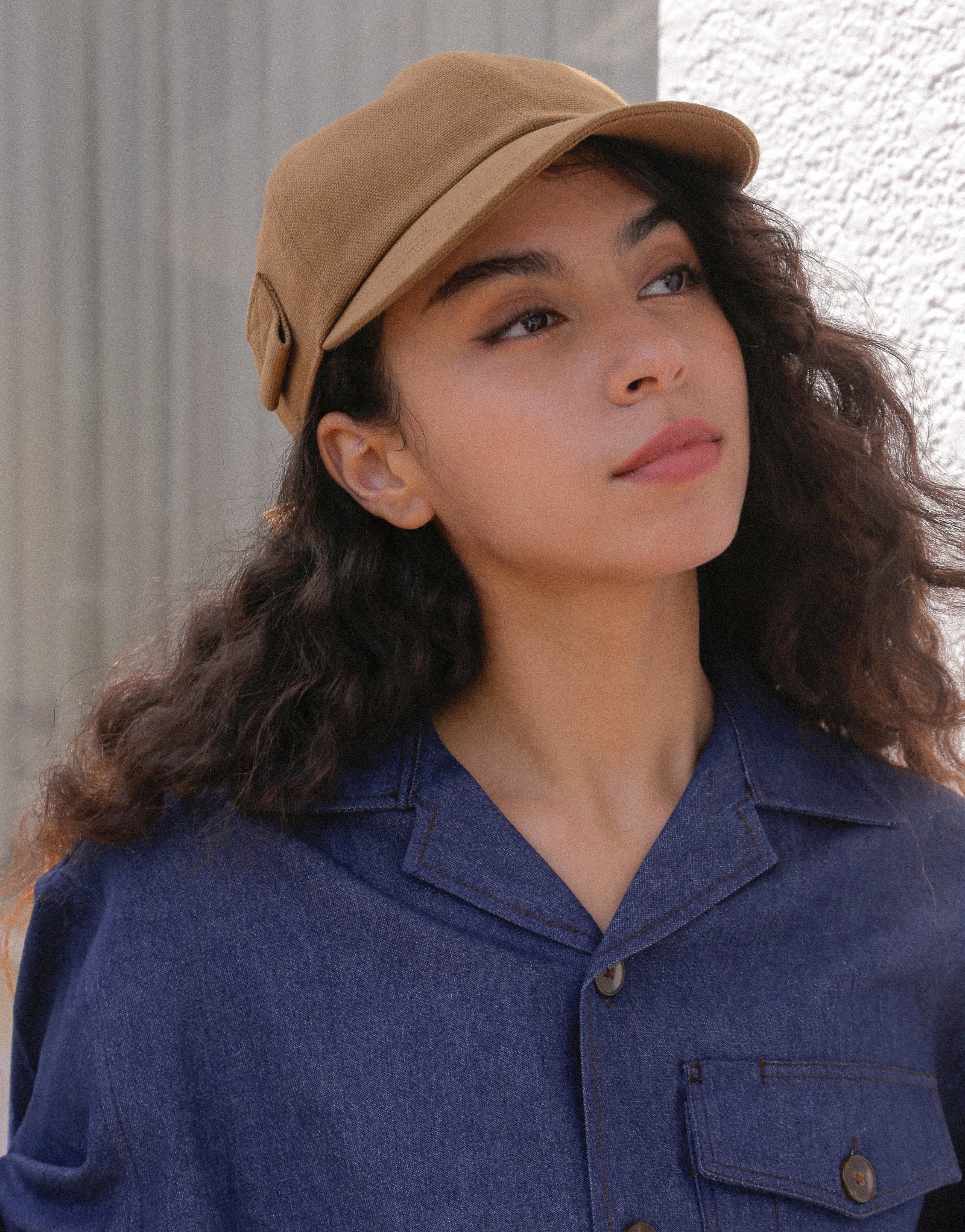 Oxford pencil holder cotton ball cap #AH1995 Camel brown