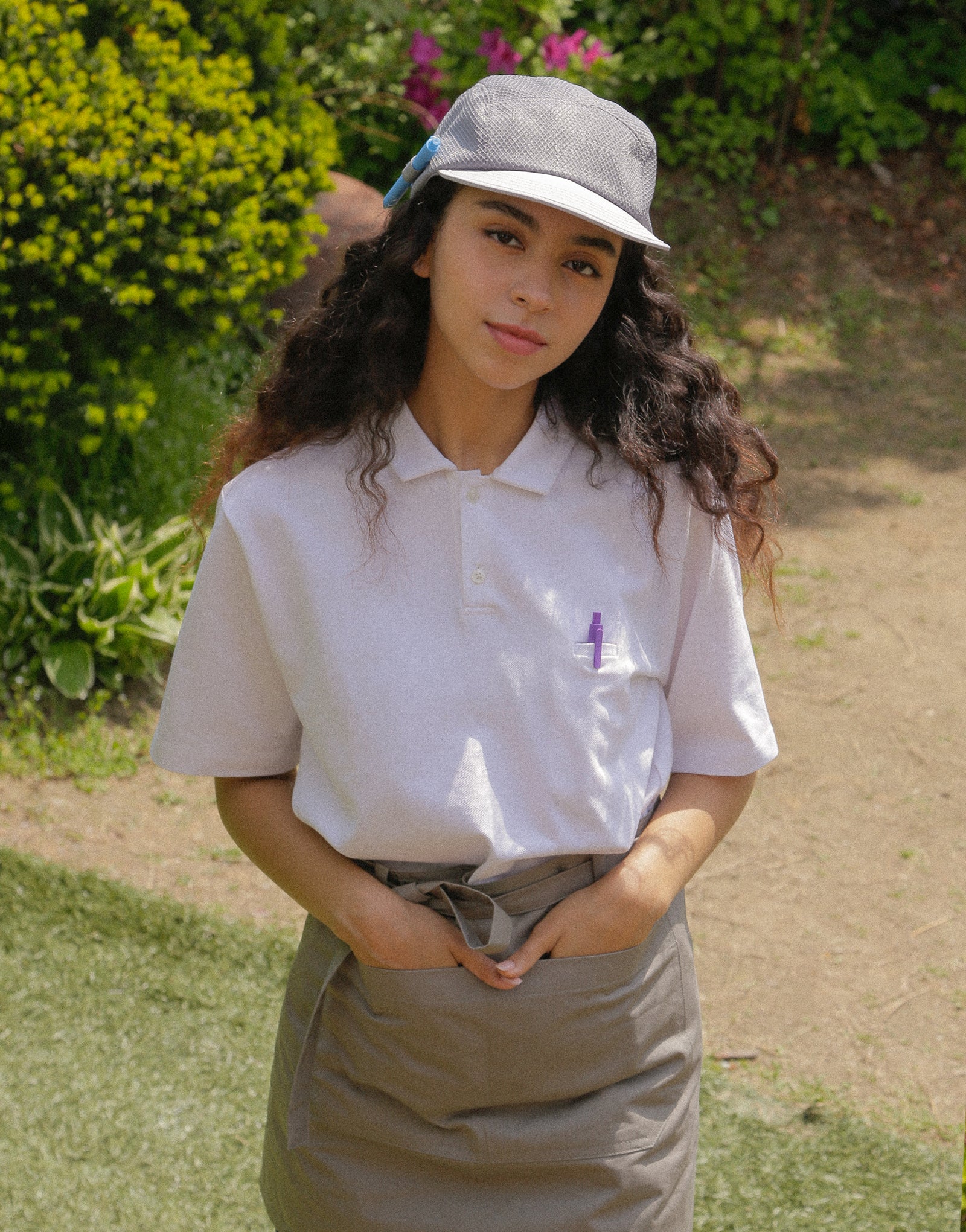 All mesh pencil holder camp cap #AH1994 Cement