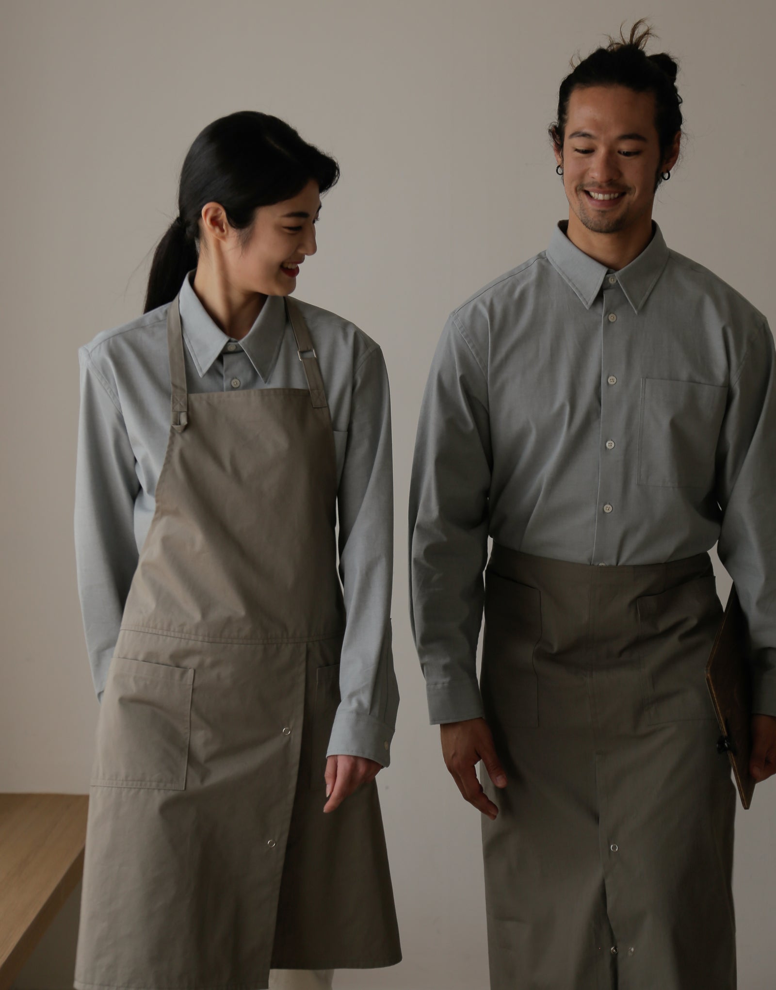 Oxford natural washing loose fit shirt #AS1989 Grey blue