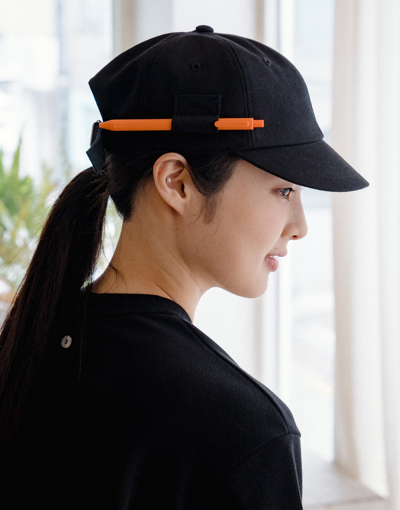 Oxford pencil holder cotton ball cap #AH1995 Black