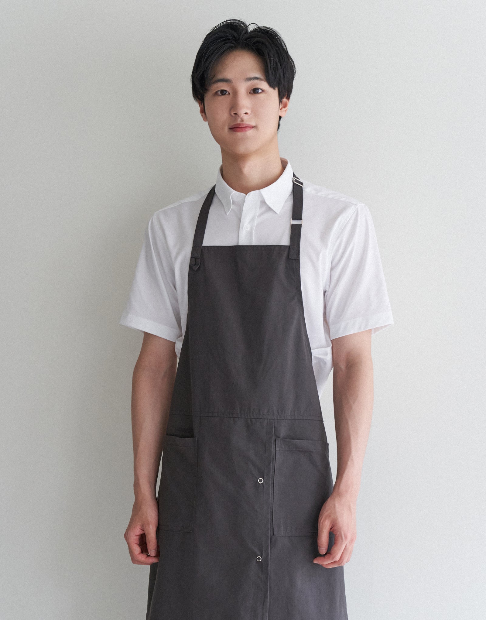 MOI Front slit chest apron #AA1984 Dark gray