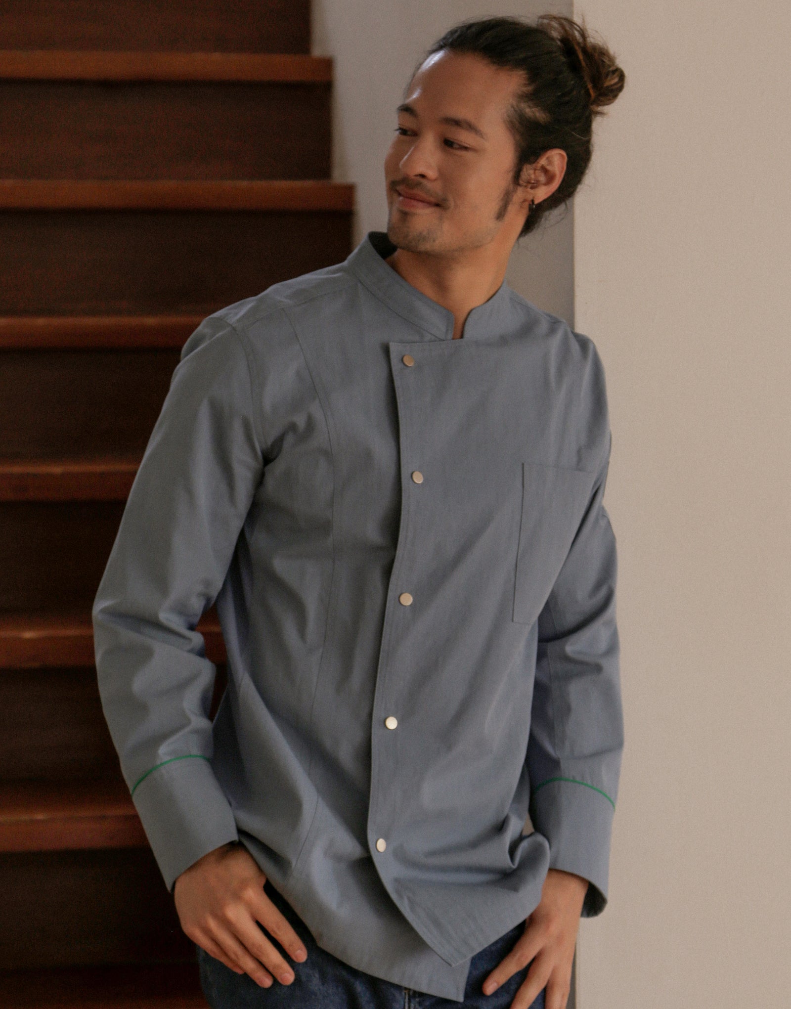 Blue hour side mesh chef coat #AJ1988