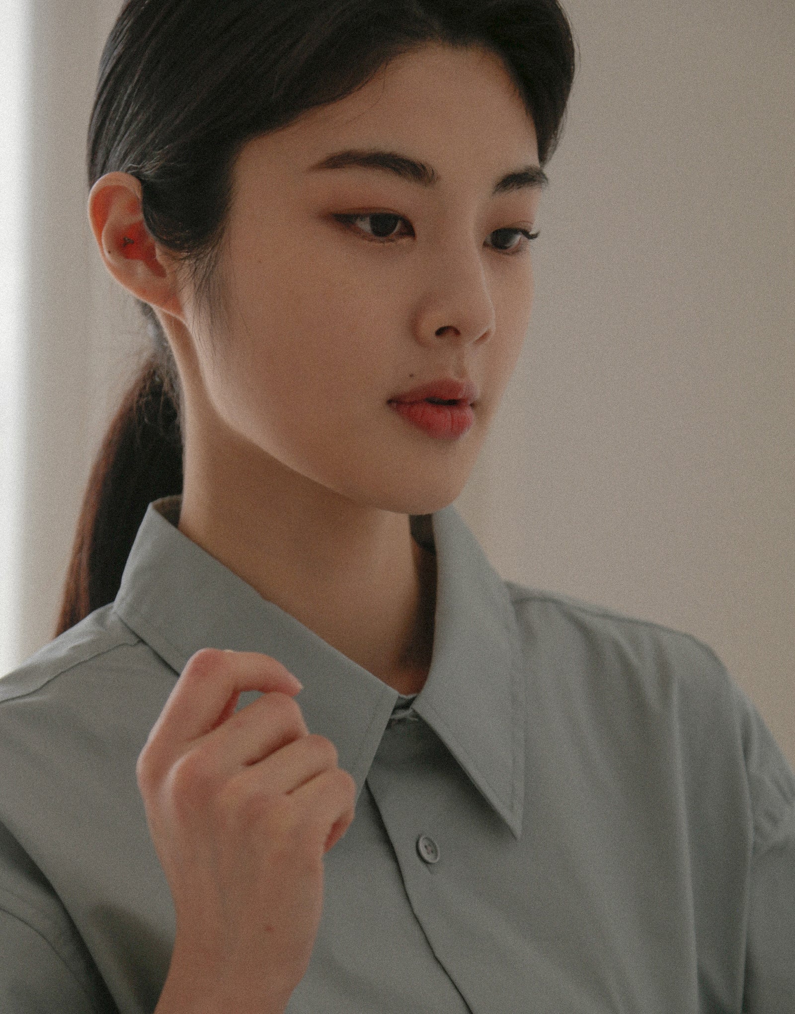 Loose fit cotton capri sleeves shirt #AS1993 Mint