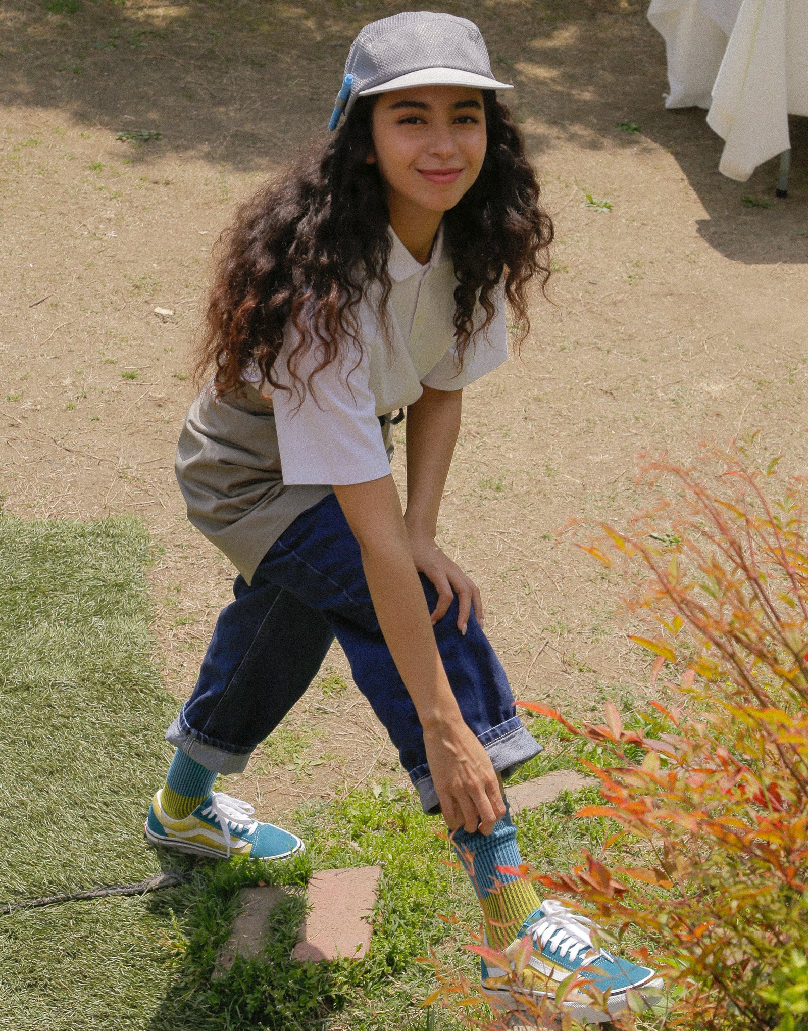 All mesh pencil holder camp cap #AH1994 Cement