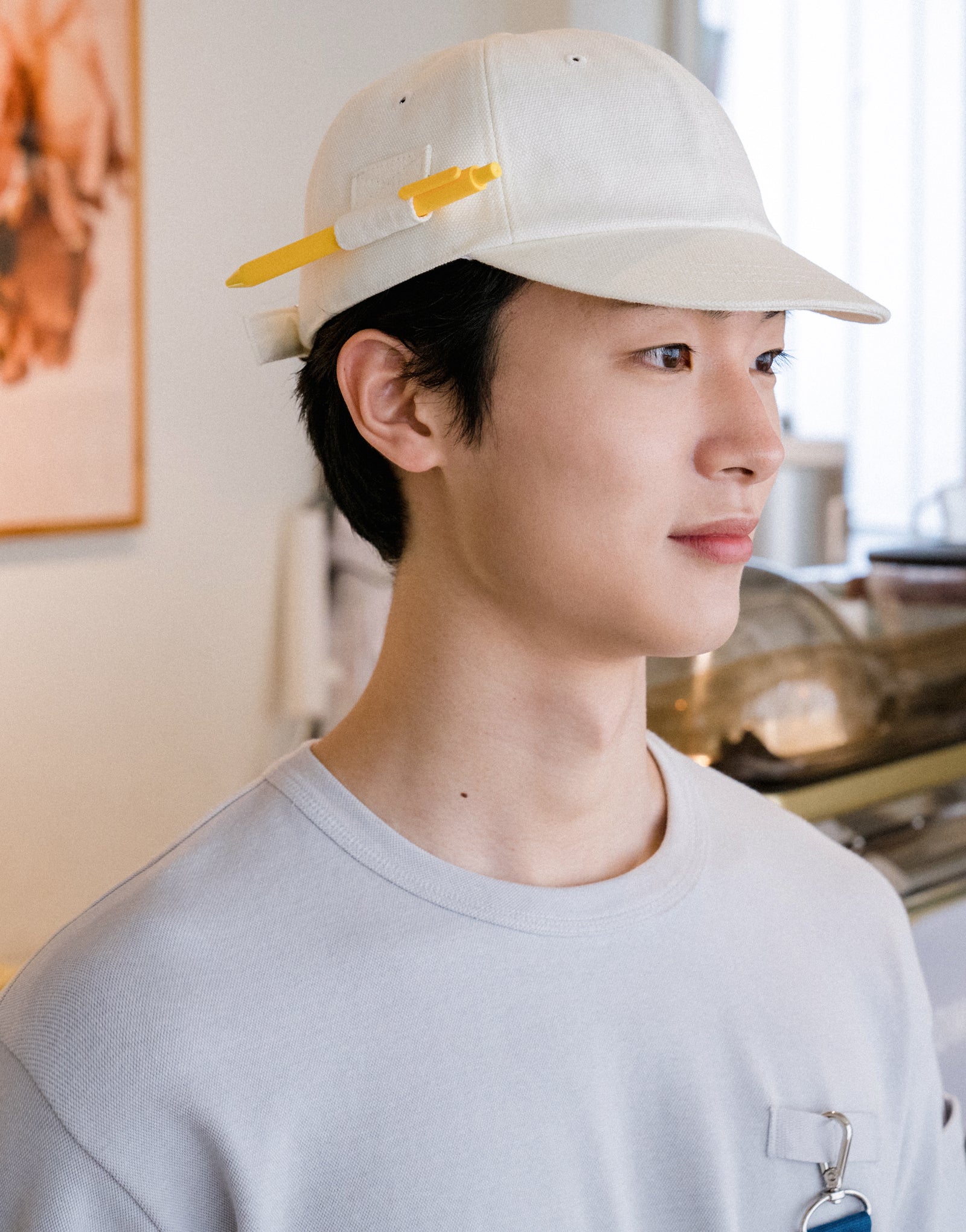 Oxford pencil holder cotton ball cap #AH1995 Ivory