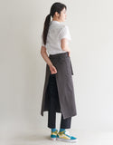 MOI Front slit waist apron #AA2004 Dark gray