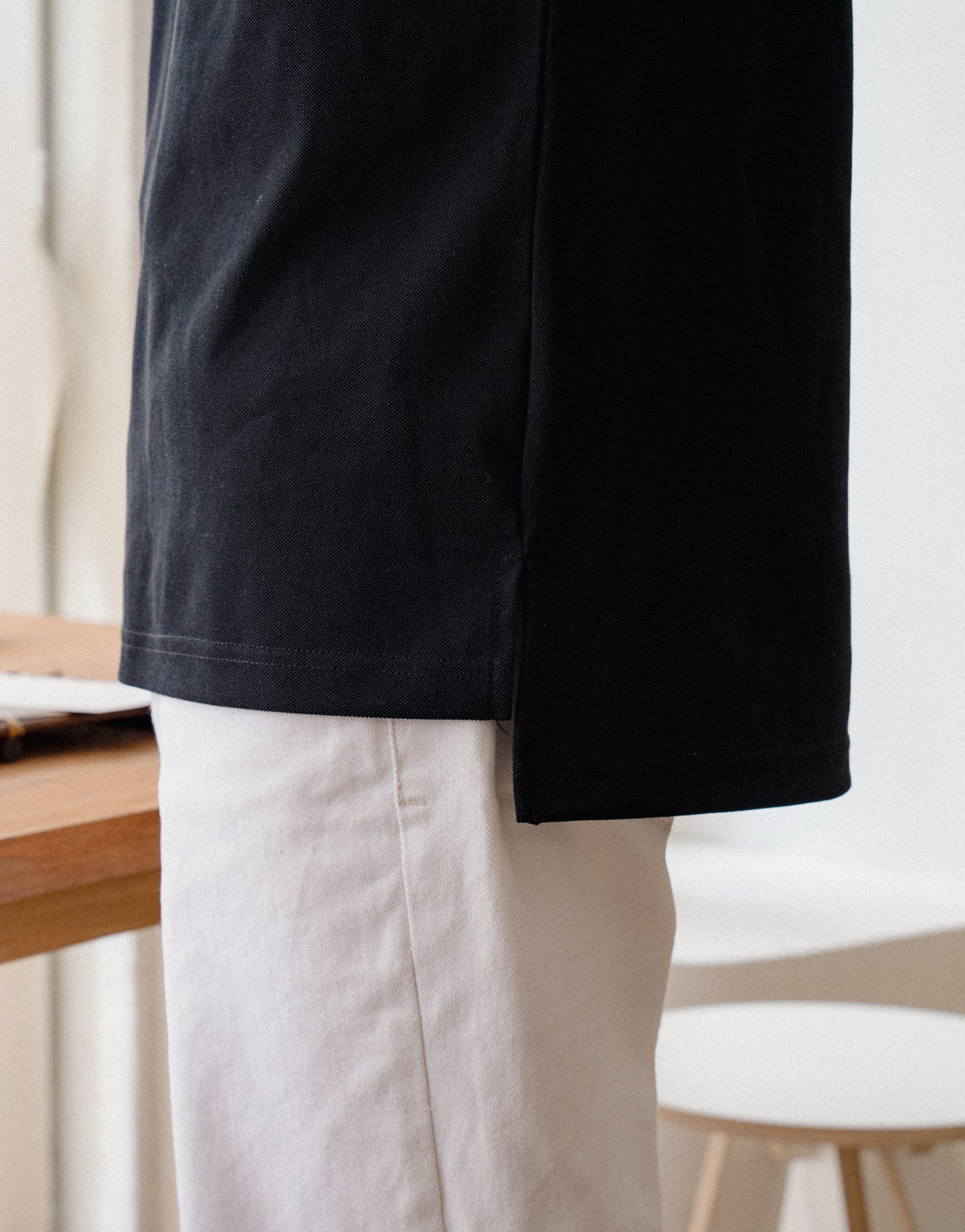 China kara one button PK T-shirt #AT1997 Black