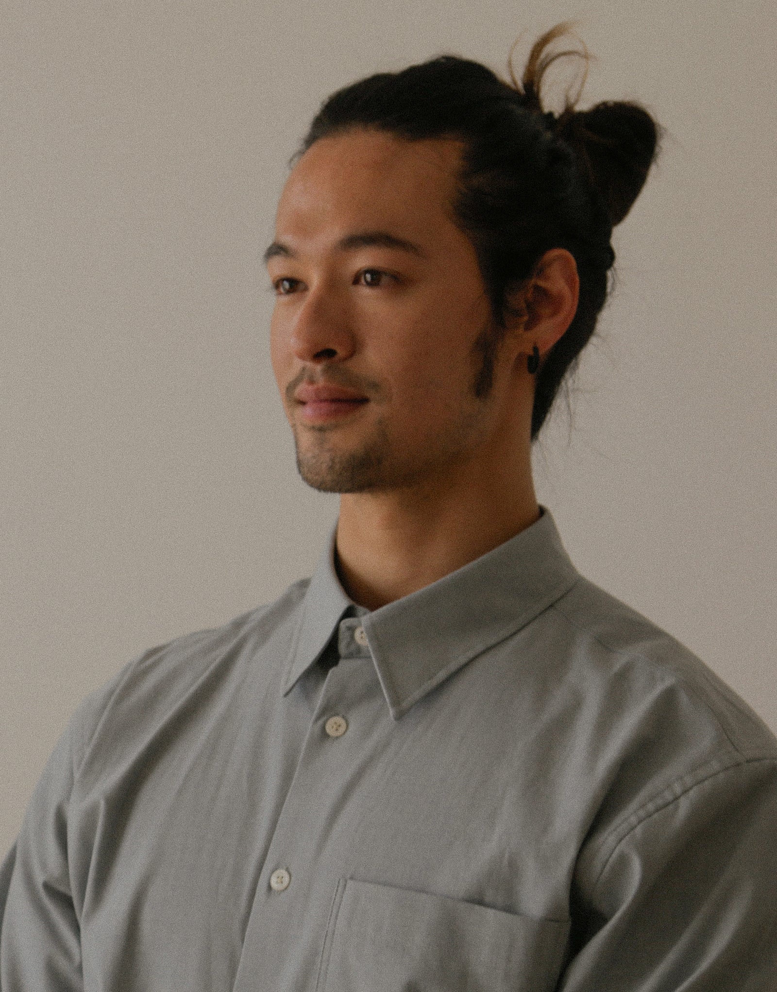 Oxford natural washing loose fit shirt #AS1989 Grey blue