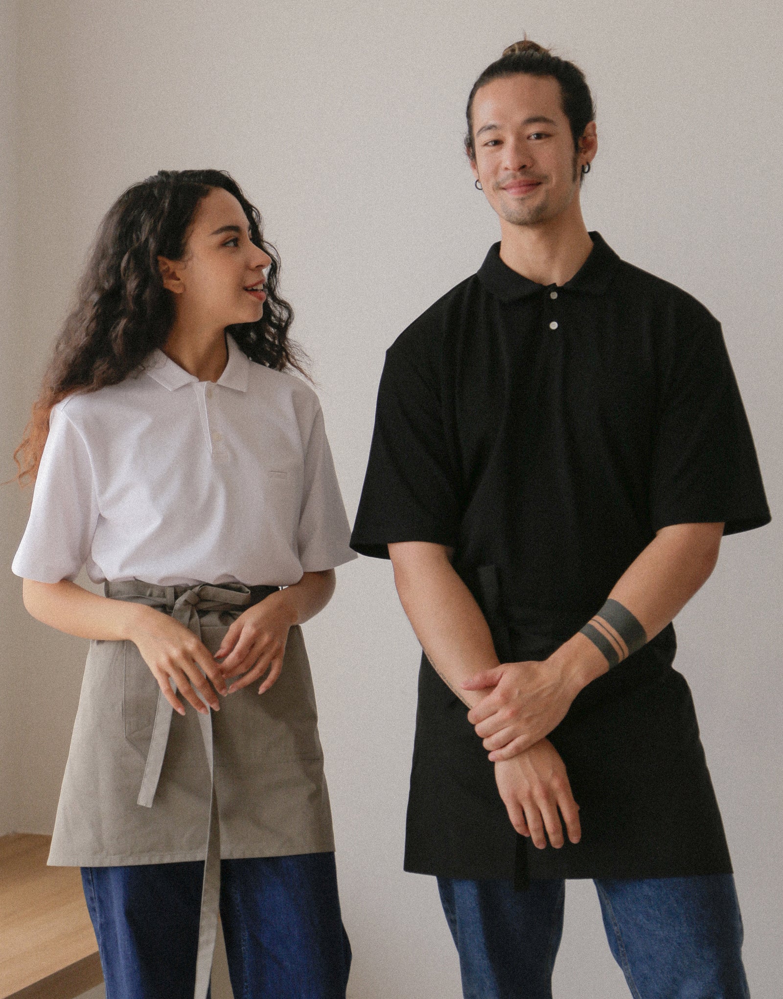 Wide collar loose fit PK T-shirt #AT1996 White