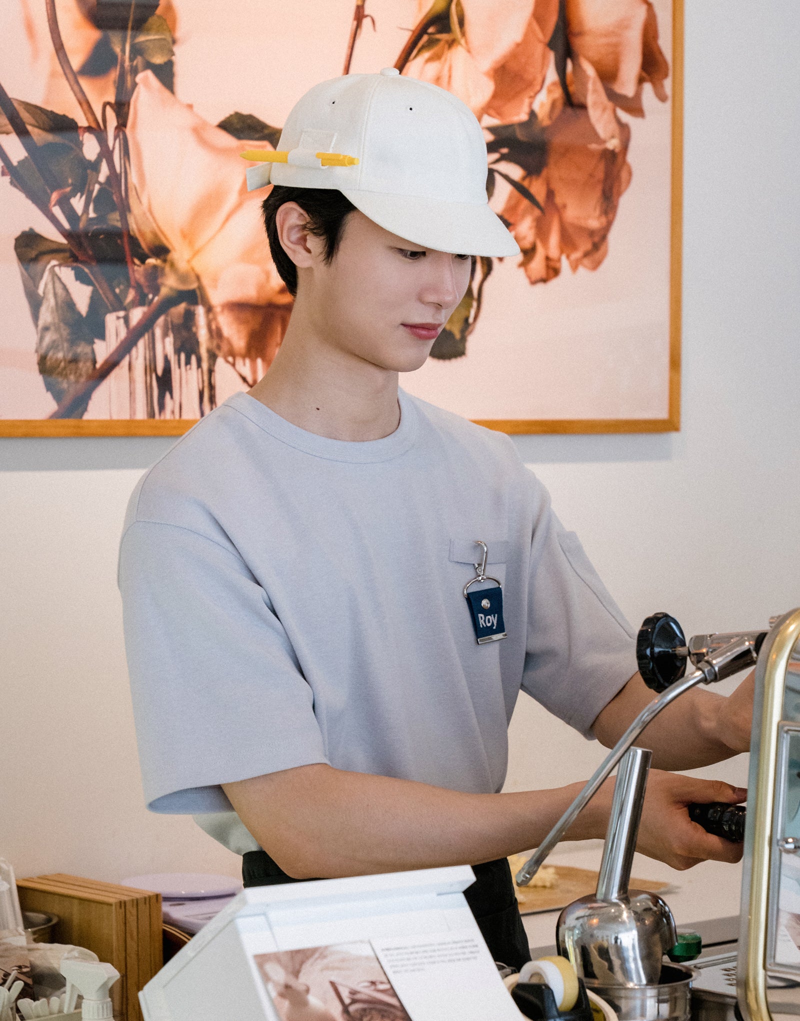 Oxford pencil holder cotton ball cap #AH1995 Ivory