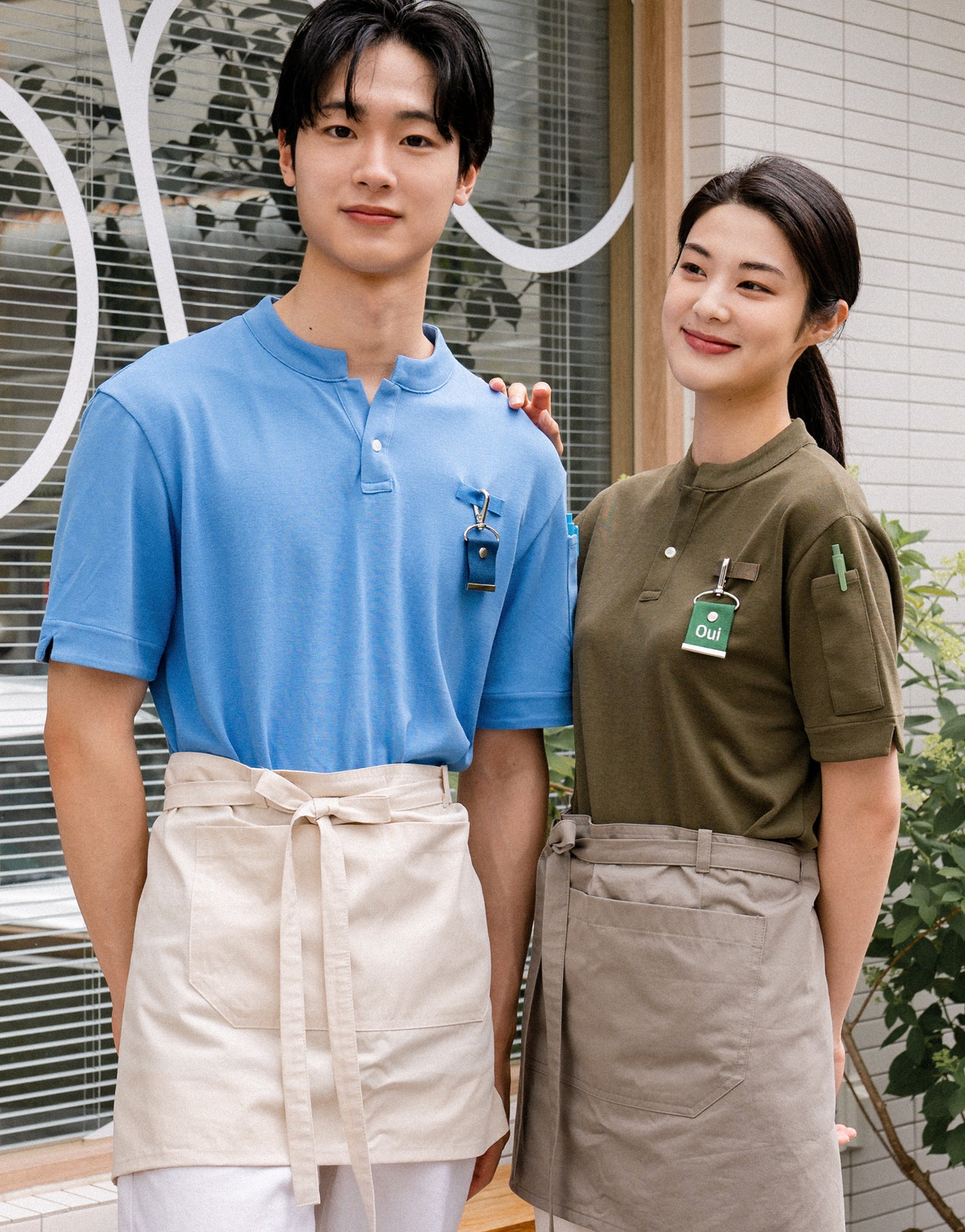 China kara one button PK T-shirt #AT1997 Khaki