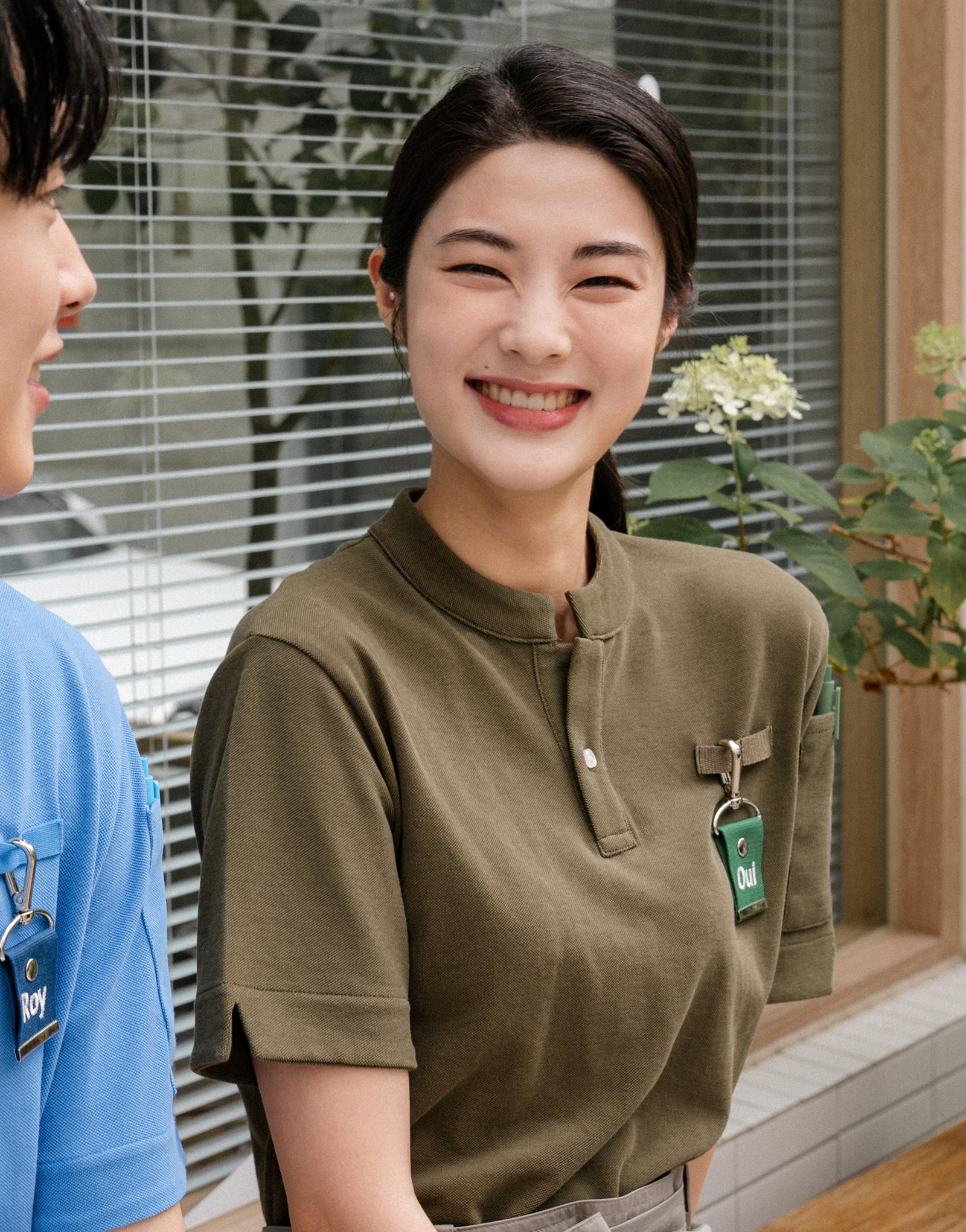 China kara one button PK T-shirt #AT1997 Khaki